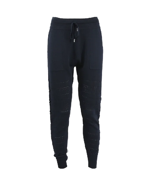 Leather look wide leg pants for women in a bold and stylish lookLace Pointelle Knit Pant Leather look wide leg pants for women in a bold and stylish lookLace Pointelle Knit Pant