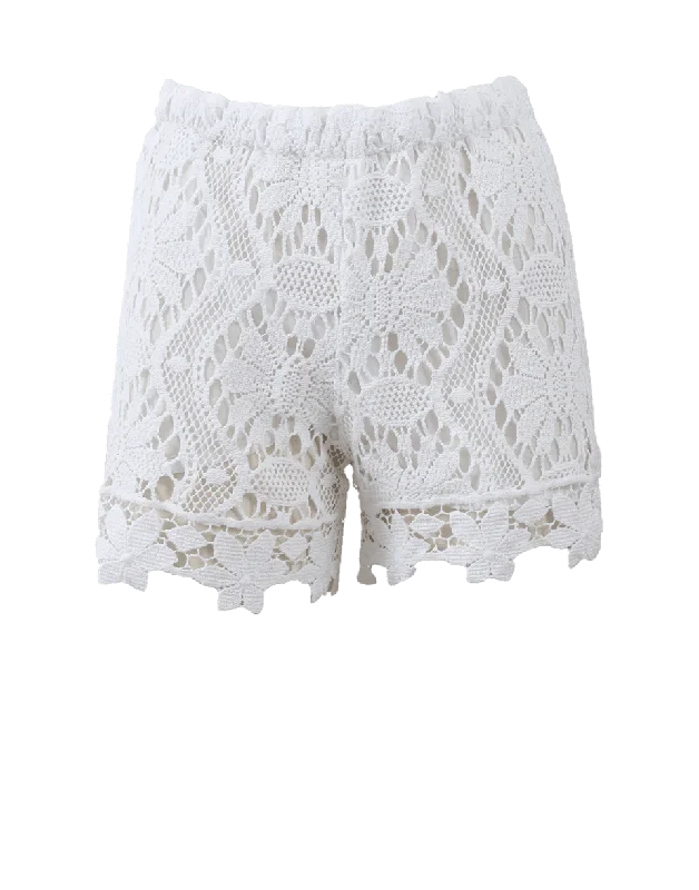 Trousers with side slits for women in a modern designLace Shorts