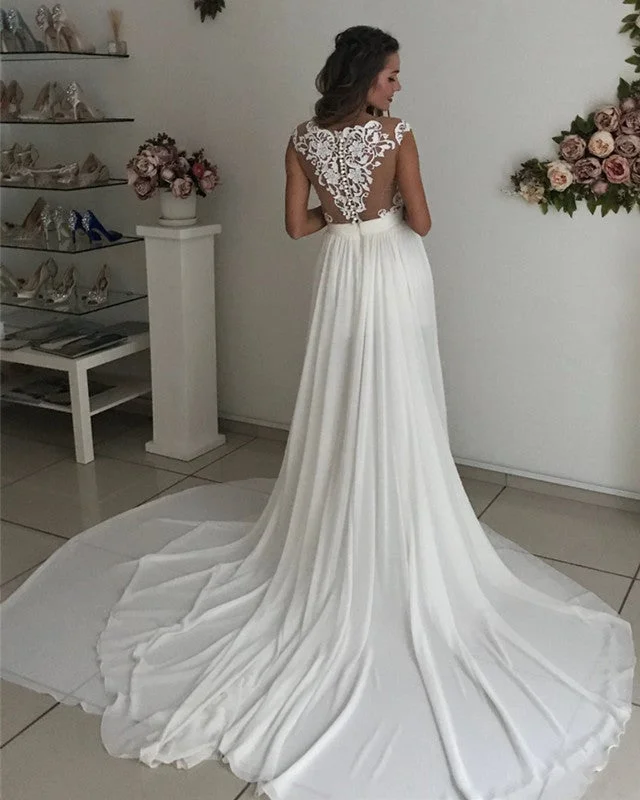 Organza Wedding Dresses with Sparkly Appliques and Beaded Waist for a Fairy Tale LookBeach Chiffon Split Lace Appliques Country Wedding Dress Organza Wedding Dresses with Sparkly Appliques and Beaded Waist for a Fairy Tale LookBeach Chiffon Split Lace Appliques Country Wedding Dress