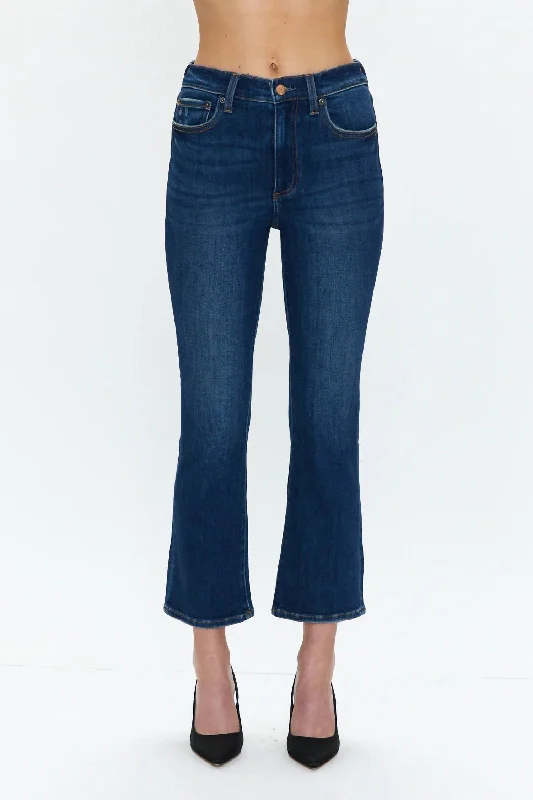 High waisted skinny jeans for women in a figure - hugging styleLennon High Rise Crop Bootcut In Blue