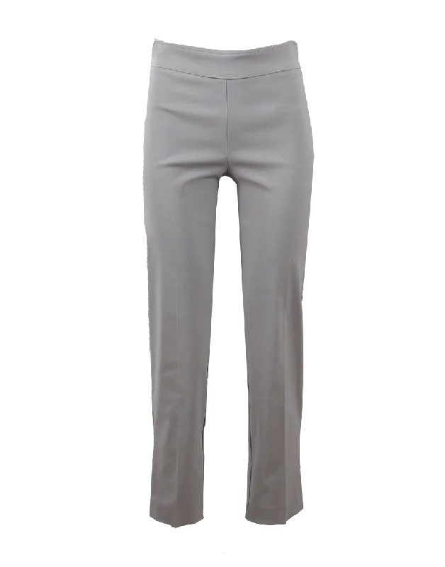Floral print wide leg pants for women in a fresh and bright styleLight Grey Venezia Pull-On Ankle Slit Pant Floral print wide leg pants for women in a fresh and bright styleLight Grey Venezia Pull-On Ankle Slit Pant