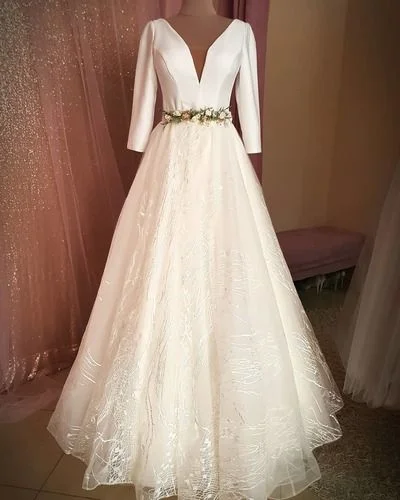 Wedding Dresses with Puff Sleeves and A Line Skirt for a Retro CharmLong Sleeve Satin Wedding Dresses,Wedding Dress,Custom Made Wedding Gown Prom Dresses cg19362 Wedding Dresses with Puff Sleeves and A Line Skirt for a Retro CharmLong Sleeve Satin Wedding Dresses,Wedding Dress,Custom Made Wedding Gown Prom Dresses cg19362