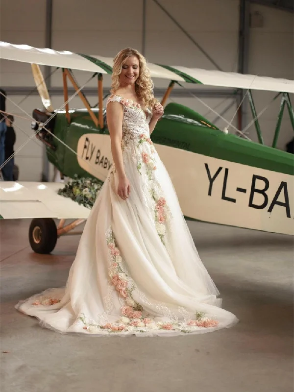 Wedding Dresses with Embroidered Stars and Sequined Dots and Sheer Sleeve and Belt for a Celestial and Playful LookLovely V-neck Floral Wedding Dresses, Lace Wedding Dresses, A-line Wedding Dresses, Newest Wedding Dresses Wedding Dresses with Embroidered Stars and Sequined Dots and Sheer Sleeve and Belt for a Celestial and Playful LookLovely V-neck Floral Wedding Dresses, Lace Wedding Dresses, A-line Wedding Dresses, Newest Wedding Dresses