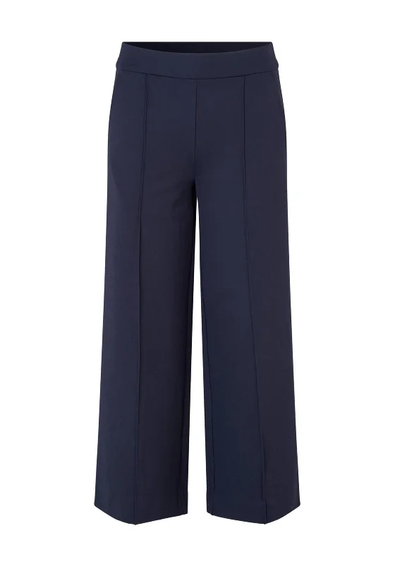 Linen blend jogger pants for women in comfortMasai Piana Wide Leg Culottes, Navy