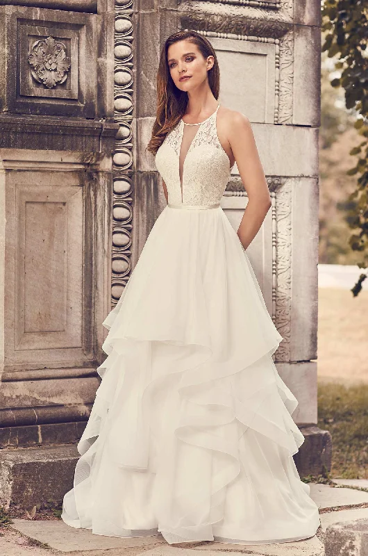 Off Shoulder Chiffon Wedding Dresses with Ruffled Hem for a Feminine Touch2241