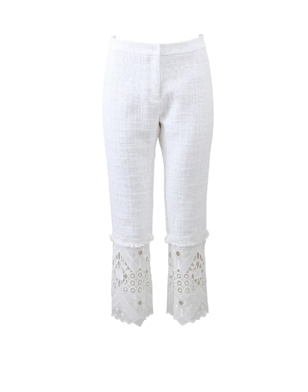 Patchwork pants for women in a unique designNathan Crochet Tweed Pant