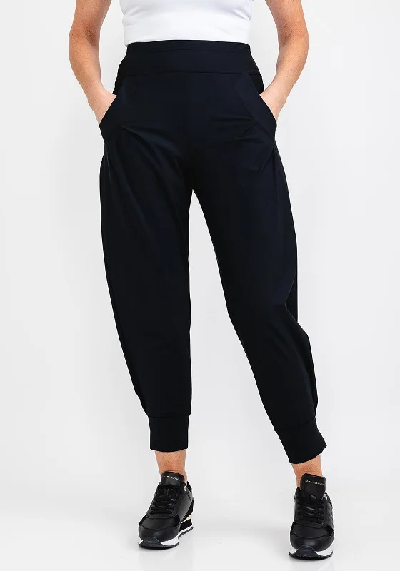 Plaid wide leg dress pants for women in a preppy and formal styleNaya Cuffed Casual Trousers, Black