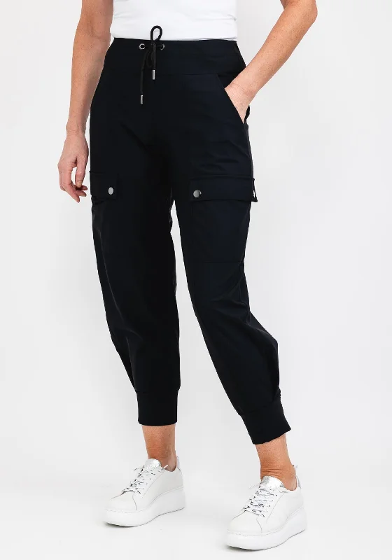 Lightweight cycling pants for women in a sporty and comfortable styleNaya Drawstring Waist Cargo Style Trousers, Black