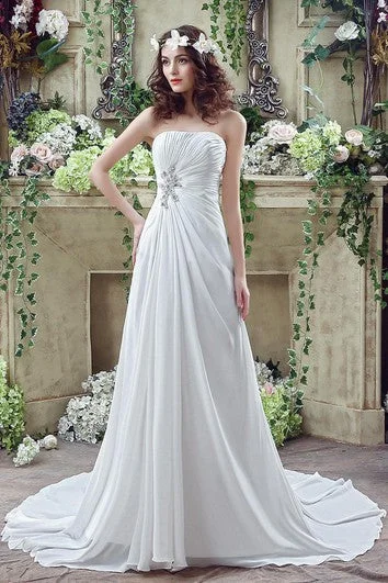 Wedding Dresses with Sequined Geometric Shapes and Lace and Chiffon Blend and Ruffled Sleeves and Belt and Embroidered Skirt for a Modern and Dramatic LookNewest Strapless White Beadings Wedding Dress A-line Sweep Train Wedding Dresses with Sequined Geometric Shapes and Lace and Chiffon Blend and Ruffled Sleeves and Belt and Embroidered Skirt for a Modern and Dramatic LookNewest Strapless White Beadings Wedding Dress A-line Sweep Train