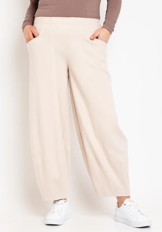 Button - fly pants for women in denimNOEN Balloon Leg Casual Trousers, Beige