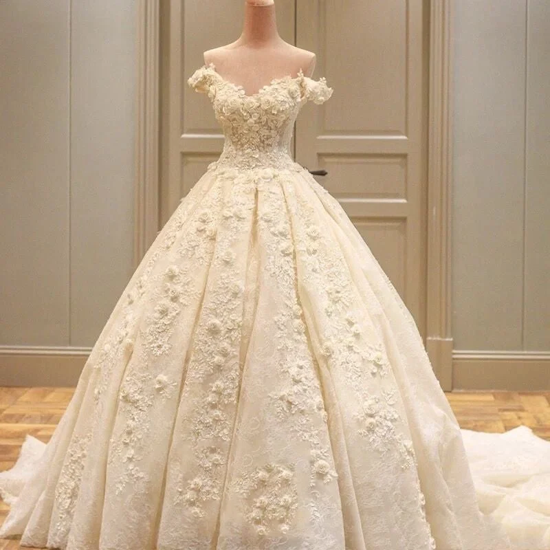 Mesh Paneled Wedding Dresses with Beaded Appliques for a Modern EdgeOff The Shoulder Lace Wedding Dresses Ball Gown Mesh Paneled Wedding Dresses with Beaded Appliques for a Modern EdgeOff The Shoulder Lace Wedding Dresses Ball Gown