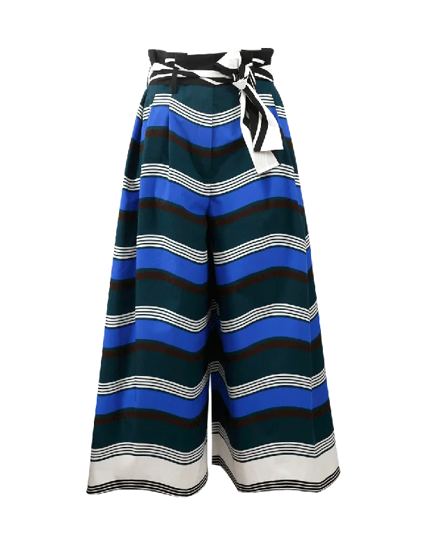 Ankle pants with zippers for women in a convenient designPaper Bag Striped Cotton Pant Ankle pants with zippers for women in a convenient designPaper Bag Striped Cotton Pant