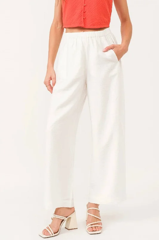 Lightweight track pants for women in sportsParis Lounge Pants In White