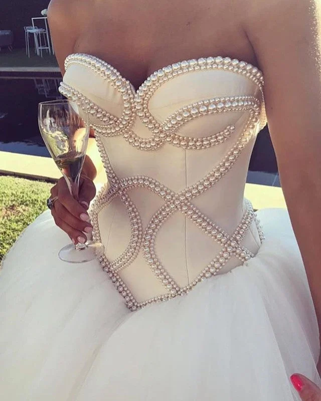 Princess Style Wedding Dresses with Tulle Overlay and Floral EmbroideryPearl Beaded Satin Corset Sweetheart Wedding Dresses Ball Gowns Princess Style Wedding Dresses with Tulle Overlay and Floral EmbroideryPearl Beaded Satin Corset Sweetheart Wedding Dresses Ball Gowns