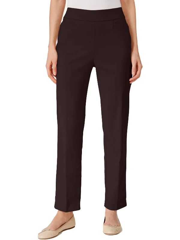 Culottes with ruffled hem for women in a feminine stylePetites Womens Modern Fit Slimming Straight Leg Pants