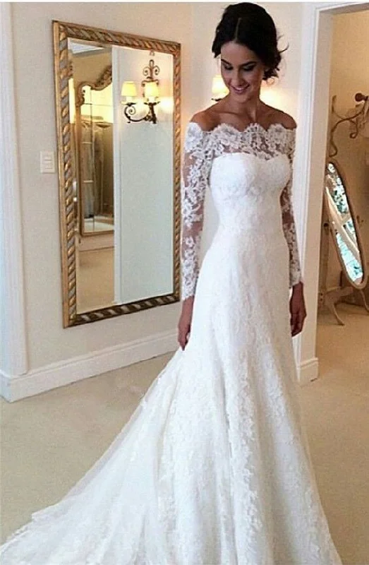 Empire Waist Wedding Dresses with Satin Ribbon for a Flattering FitPlus Size Prom Dresses, 2020 Elegant A Line Off The Shoulder Long Sleeves Wedding Dresses cg7376 Empire Waist Wedding Dresses with Satin Ribbon for a Flattering FitPlus Size Prom Dresses, 2020 Elegant A Line Off The Shoulder Long Sleeves Wedding Dresses cg7376
