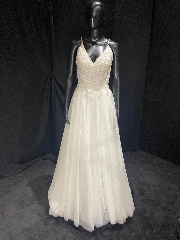 Ballroom Style Wedding Dresses with Beaded Belt and Long TrainPronovias Volantia