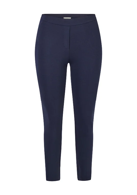 Solid color wide leg denim pants for women in a minimalist and trendy styleRabe Elasticated Waist Jersey Trousers, Navy