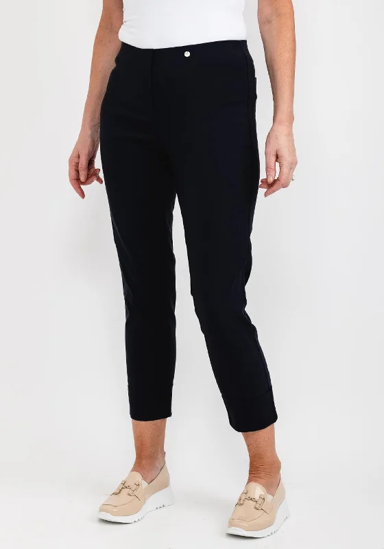 Culottes for women in a fashionable silhouetteRobell Bella 09 Turn Up Ankle Grazer Trousers, Navy