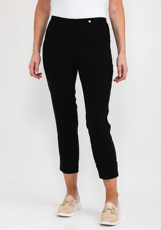 Capri pants for women in springRobell Bella 09 Turn Up Ankle Grazer Trousers, Black