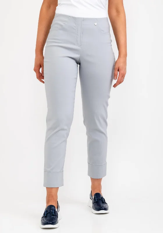 Lightweight hiking pants for women in outdoor activitiesRobell Bella 09 Turn Up Ankle Grazer Trousers, Light Grey Lightweight hiking pants for women in outdoor activitiesRobell Bella 09 Turn Up Ankle Grazer Trousers, Light Grey