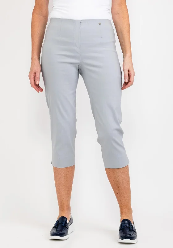 Drawstring linen pants for women in a casual and breathable styleRobell Marie 07 Slim Fit Cropped Trousers, Light Grey Drawstring linen pants for women in a casual and breathable styleRobell Marie 07 Slim Fit Cropped Trousers, Light Grey