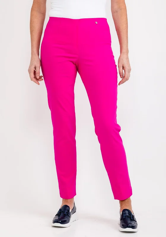 Belted pants for women to define the waistRobell Marie Full Length Slim Leg Trousers, Cabaret Pink