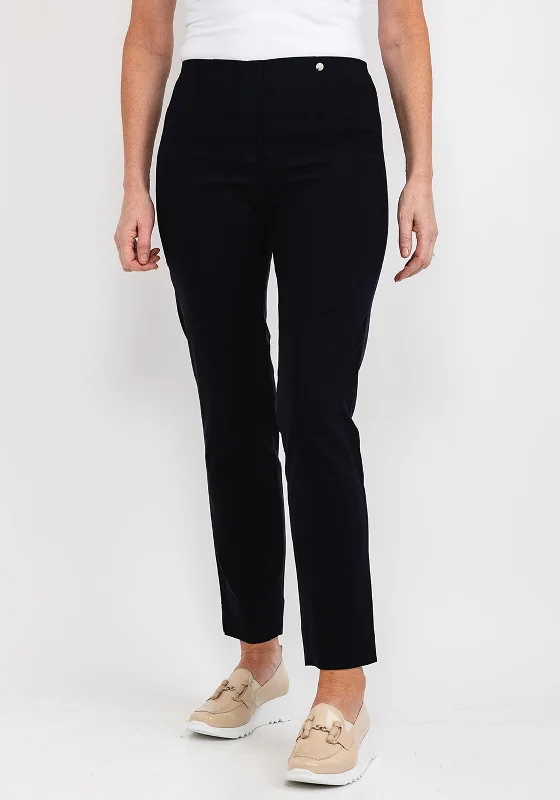Sequin embellished pants for women at partiesRobell Marie Full Length Slim Leg Trousers, Navy