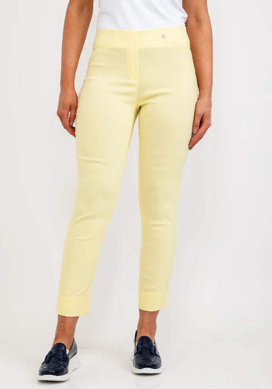 Pleated wide leg jeans for women in a formal and trendy styleRobell Rose 09 Super Slim Trousers, Yellow