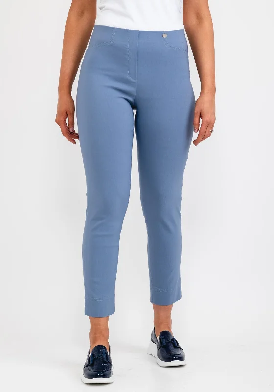 Velvet wide leg jeans for women in a luxurious and trendy styleRobell Rose 09 Ankle Grazer Trousers, Light Denim