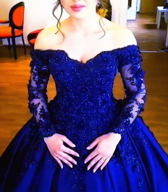 Wedding Dresses with Sequined Fringe and Tulle Overlay and High Low Hem for a Dazzling and Playful LookRoyal Blue Lace Long Sleeves V-neck Off The Shoulder Satin Wedding Dresses Ball Gowns prom dress cg5045 Wedding Dresses with Sequined Fringe and Tulle Overlay and High Low Hem for a Dazzling and Playful LookRoyal Blue Lace Long Sleeves V-neck Off The Shoulder Satin Wedding Dresses Ball Gowns prom dress cg5045
