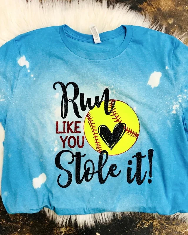 Sleeveless women's athletic T - shirt for workoutsRun Like You Stole It Tee