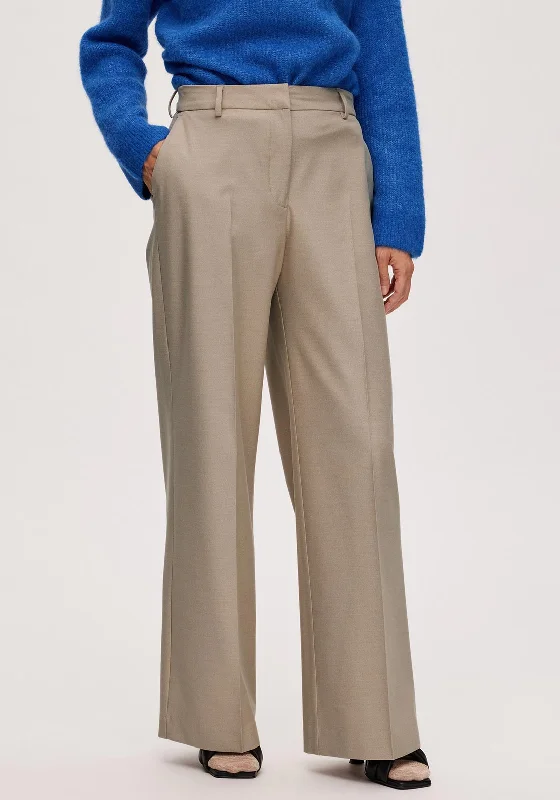 High waisted skinny pants for women in dark colorsSelected Femme Eliana Wide Leg Trousers, Nomad