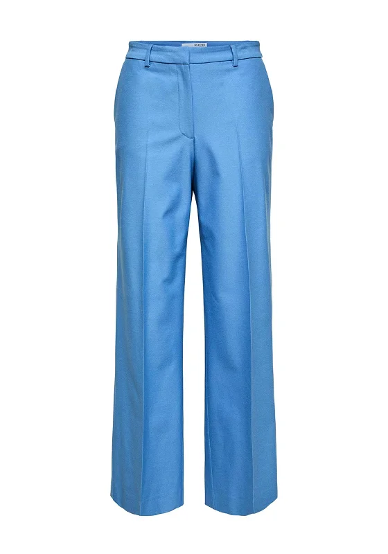Bootcut pants for women to pair with bootsSelected Femme Eliana Wide Leg Trousers, Ultramarine