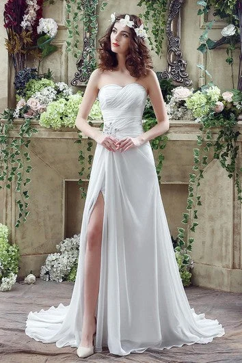 Wedding Dresses with Sheer Sleeve and Sequined Cuffs and Embroidered Bodice and Bow at the Waist for an Elegant and Sparkly LookSexy Front Split White Wedding Dress Beadings Sweetheart Sleeveless Wedding Dresses with Sheer Sleeve and Sequined Cuffs and Embroidered Bodice and Bow at the Waist for an Elegant and Sparkly LookSexy Front Split White Wedding Dress Beadings Sweetheart Sleeveless