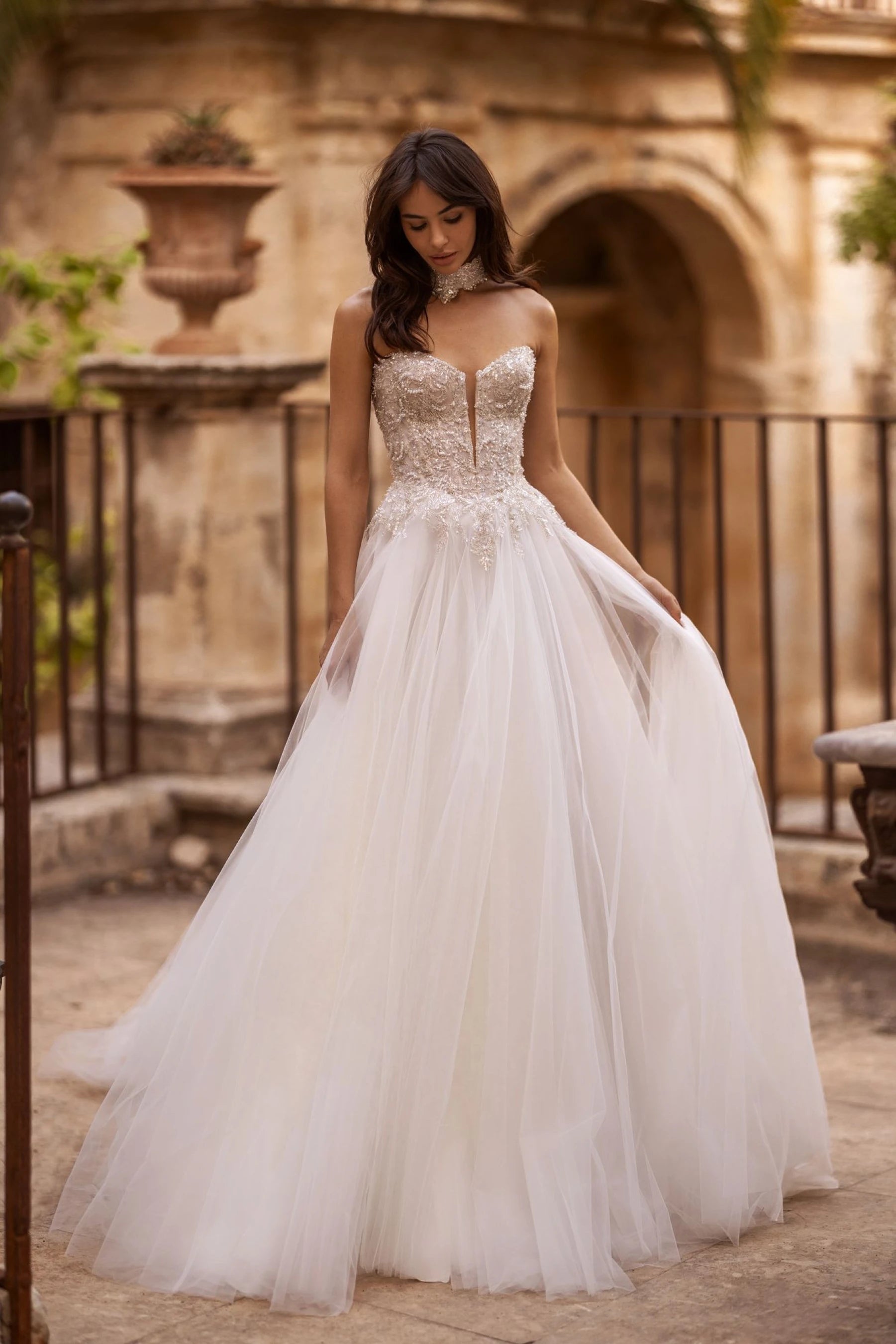 Vintage Inspired Tea Length Wedding Dresses with Embroidered FlowersSheril