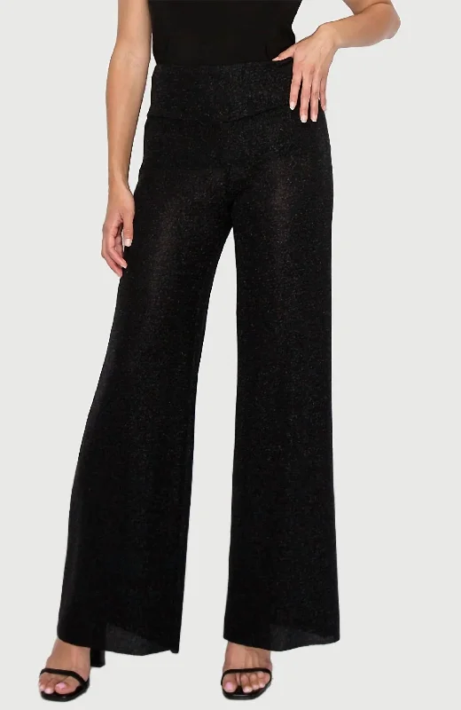 Drawstring jogger pants for women in a casual sporty lookShimmer Wide Leg Pant In Black