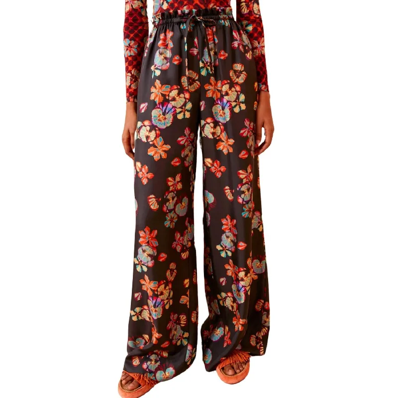 Elastic waist palazzo pants for plus size womenSilk Sawyer Pant In Lune
