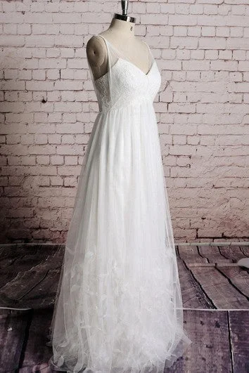 Wedding Dresses with Tulle Overlay and Beaded Bodice and High Low Hem and Embroidered Birds for a Dramatic and Graceful LookSleeveless V-Neck A-Line Tulle Dress With Lace Bodice and Skirt Ruffles Wedding Dresses with Tulle Overlay and Beaded Bodice and High Low Hem and Embroidered Birds for a Dramatic and Graceful LookSleeveless V-Neck A-Line Tulle Dress With Lace Bodice and Skirt Ruffles