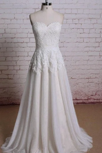 Wedding Dresses with Sequined Star Motifs and Sheer Sleeve and Ruffled Hem and Belt and Embroidered Floral Patterns for a Celestial and Flirty LookSweetheart Lace and Tulle A-Line Dress With Pleated Skirt Wedding Dresses with Sequined Star Motifs and Sheer Sleeve and Ruffled Hem and Belt and Embroidered Floral Patterns for a Celestial and Flirty LookSweetheart Lace and Tulle A-Line Dress With Pleated Skirt