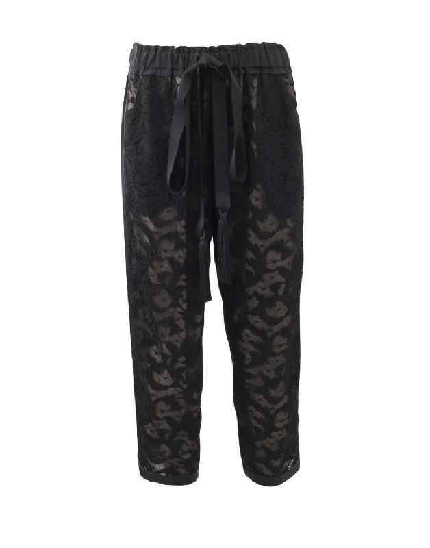 Ripped skinny jeans for women in a edgy styleTassel And Lace Track Pant