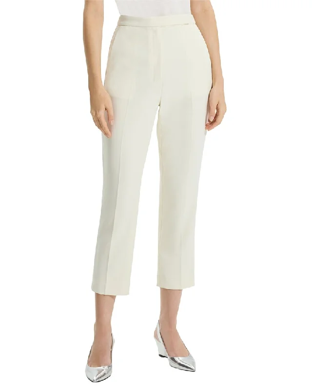 Thermal lined pants for women in cold weatherTheory High-Waist Slim Crop Pant