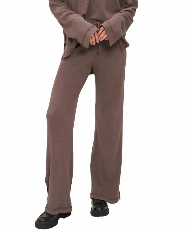 Skinny leather pants for women for a trendy lookThermal Side Slit Pant In Rich Oak