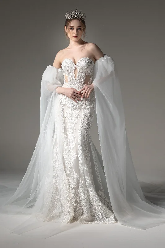 Short Wedding Dresses with Sequined Bodice for a Fun and Flirty LookTrumpet-Mermaid Cathedral Train Tulle Wedding Dress CW2505 Short Wedding Dresses with Sequined Bodice for a Fun and Flirty LookTrumpet-Mermaid Cathedral Train Tulle Wedding Dress CW2505