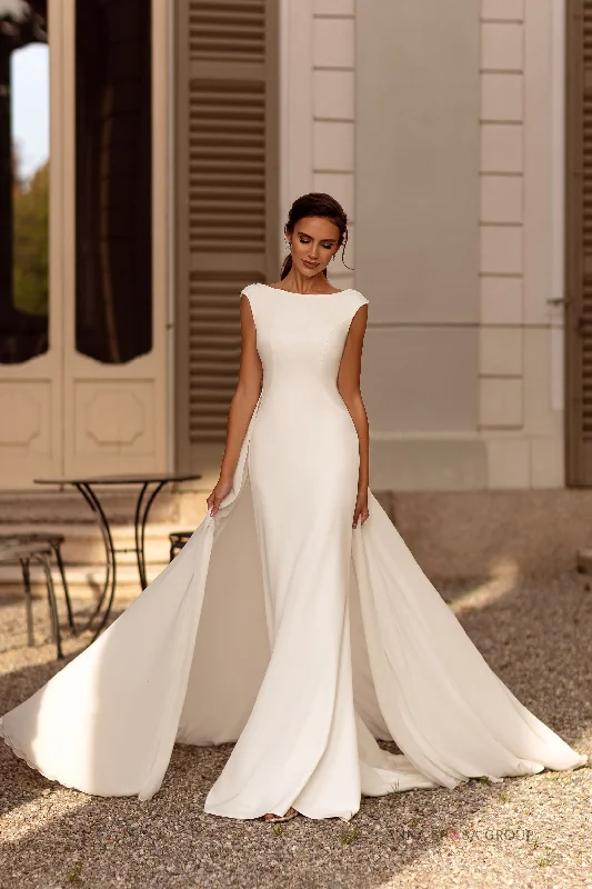 Wedding Dresses with Sequined Stripes and Sheer Back and Embroidered Birds and Belt and Embroidered Floral Patterns for a Bold and Nature Inspired LookTsvetana Wedding Dresses with Sequined Stripes and Sheer Back and Embroidered Birds and Belt and Embroidered Floral Patterns for a Bold and Nature Inspired LookTsvetana