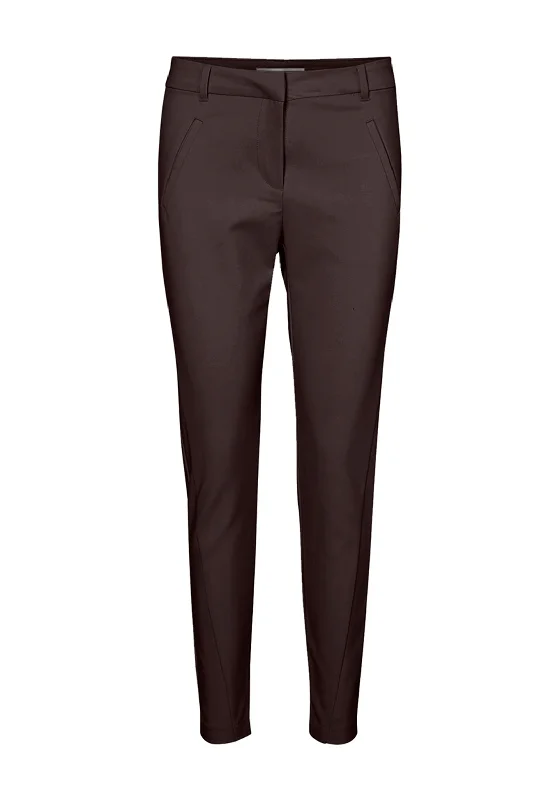Tapered leg pants for women in a modern fitVero Moda Tapered Ankle Length Trousers, Coffee Bean