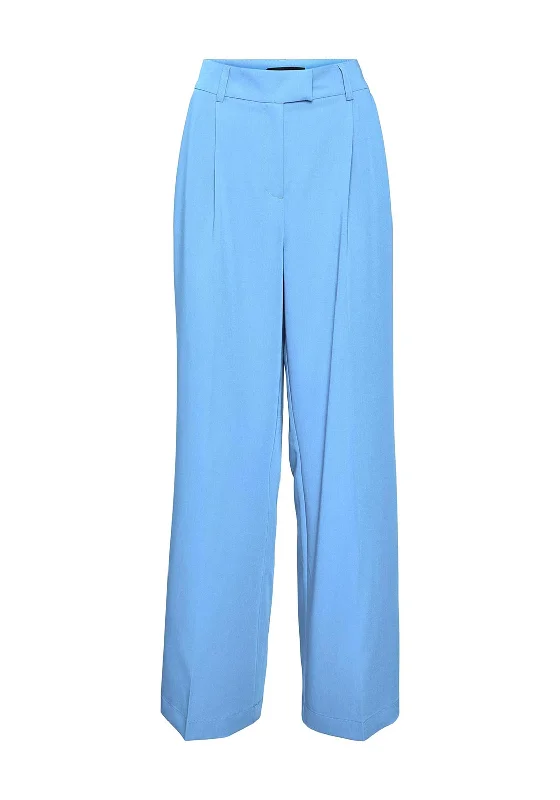 Drawstring jogger pants for women in a casual sporty lookVero Moda Zelda Wide Leg Trousers, Little Boy Blue