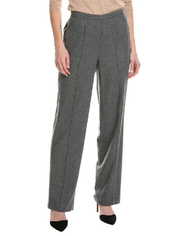 Trousers with decorative buttons for women in a stylish detailVince Mid-Rise Wool-Blend Wide Leg Pant