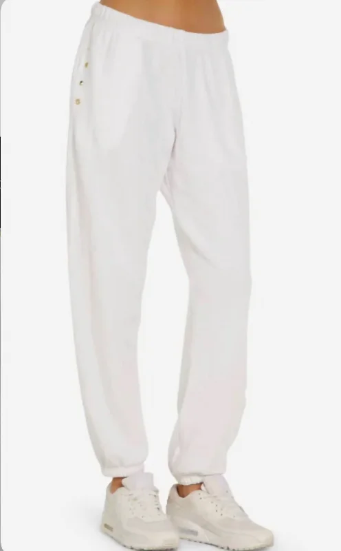 Bootcut dress pants for women in a formal and stylish lookViper Sweatpant W/ Side Pocket & Trim In White