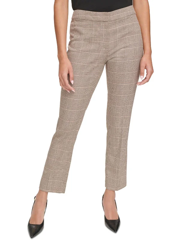 Linen pants for women in a breathable materialWomens Mid Rise Slim Fit Ankle Pants